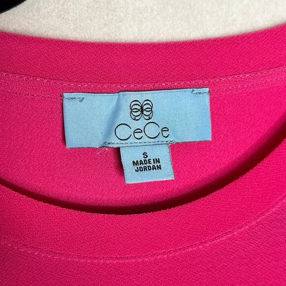 NWT CeCe Hot Pink Knit Top with Flutter Sleeves – Size S - Picture 3 of 7
